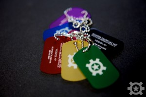 AT Dog Tag Keychains