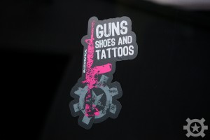 Guns, Shoes and Tattoos Sticker