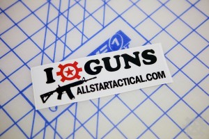 AT I Heart Guns Sticker