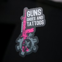 AT Guns Shoes and Tattoos Sticker