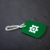 AT Dog Tag Key Chain Green