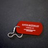 AT Dog Tag Key Chain Red