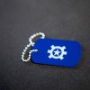 AT Dog Tag Key Chain Blue